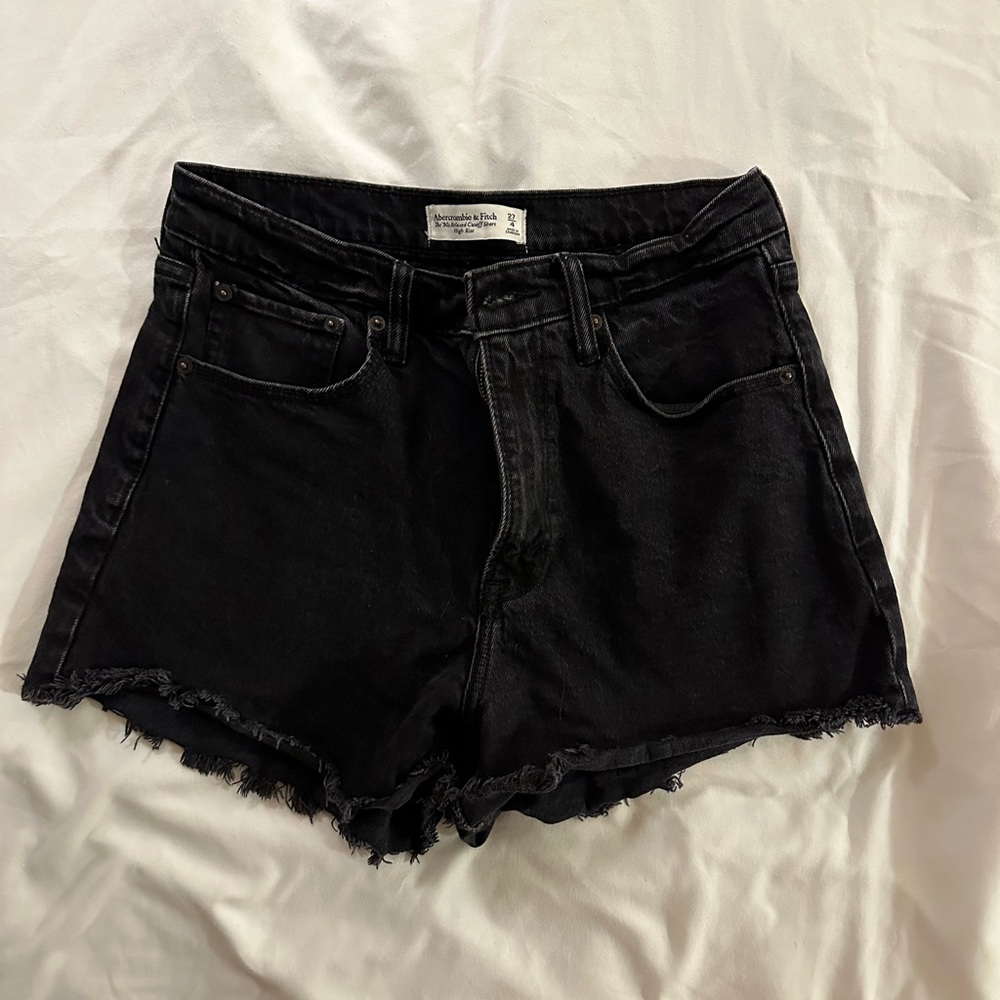 Black jean shorts
